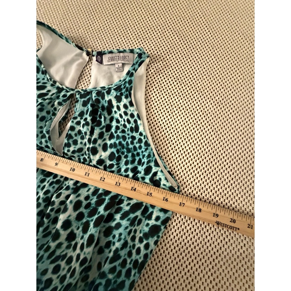 Jennifer Lopez Sleeveless Maxi Dress Sz 6/8 High Keyhole Neck Tie Belt Long Boho - Picture 7 of 11